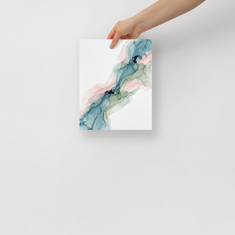 Teal and Blush Alcohol Ink Mockup