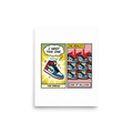 'The Sneaker Illusion' — a Pop art print. A pop art diptych contrasting a single glowing sneaker with a mass-produced pile, making an energetic statement for a Game Room.