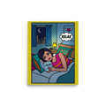 'Relax and Dream' — a Pop art print. A comic-style pop art illustration of a woman reading a book titled DREAM in bed, with a thought bubble saying RELAX, perfect for a cozy bedroom.