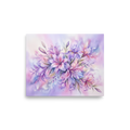 'Pastel Petals' — a Impressionism print. A soft and dreamy airbrush painting of purple and pink lilies, bringing tranquility to a bedroom.