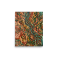 'Earth Veins' — a Abstract expressionism,Abstract art print. An abstract painting of branching teal rivers flowing through earthy red and brown terrain, perfect for a Living Room.