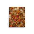 'Autumn Tapestry' — a Assemblage,Realism print. A highly detailed composition of colorful autumn leaves and golden skeletal foliage, ideal for a Dining Room.