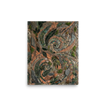 'Fossilized Ferns' — a Environmental art,Folk Art print. A highly textured pebble and stone mosaic depicting swirling fern spirals, perfect for a Sunroom.