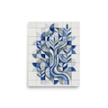 'The Blue Bloom' — a Geometric abstract art print. A geometric blue and white azulejo tile pattern of an abstract plant, perfect for a modern Kitchen.