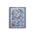 'Oceanic Swirl' — a Folk art print. A playful and colorful azulejo tile artwork featuring an octopus, fish, and coral, ideal for a bright Bathroom.