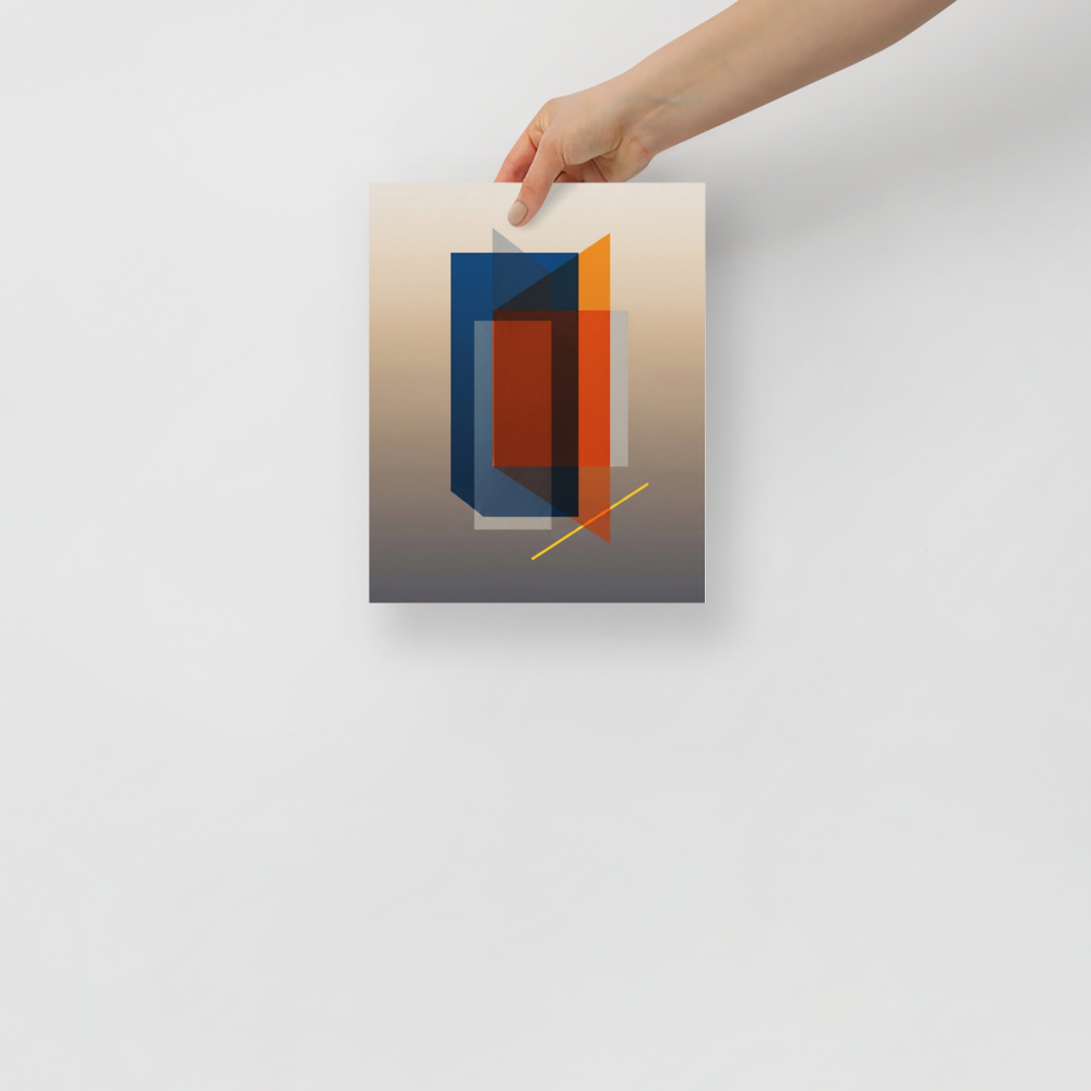 'Translucent Intersections' — a Minimalism,Geometric abstract art print. A minimalist abstract composition of overlapping translucent rectangles, bringing a contemporary edge to an Office or Hallway.