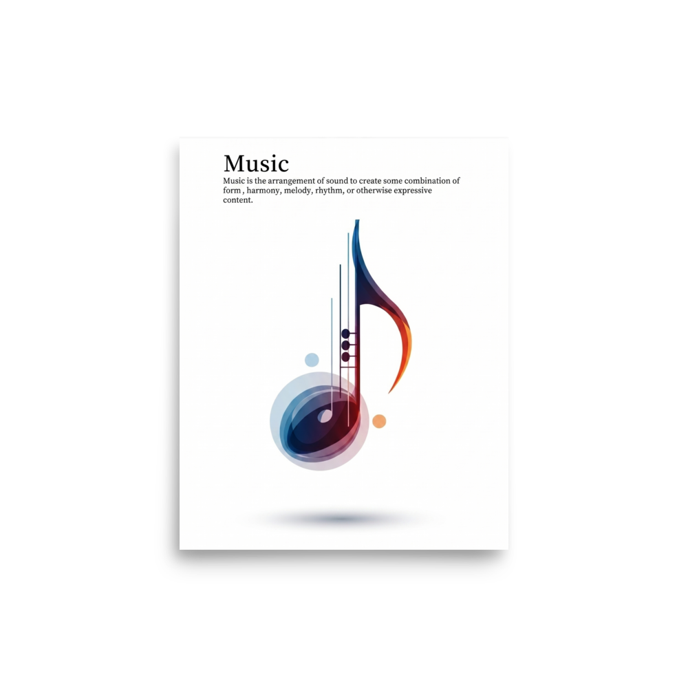 'The Color of Music' — a Abstract art,Pop art print. A vibrant and colorful abstract musical note, a joyful addition to a Music Room or Studio.