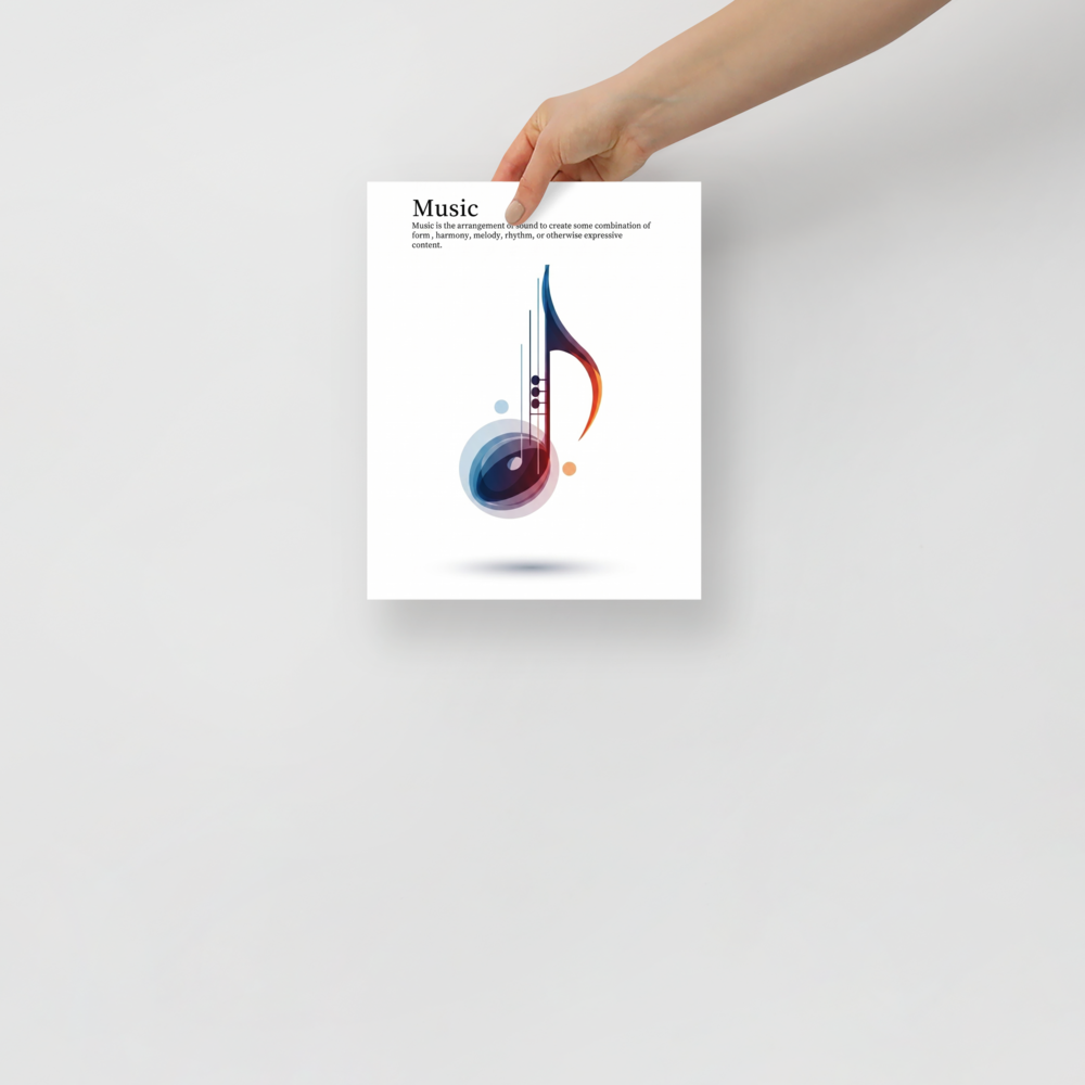 'The Color of Music' — a Abstract art,Pop art print. A vibrant and colorful abstract musical note, a joyful addition to a Music Room or Studio.
