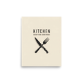 'Culinary Moods' — a Minimalism,Digital art print. A minimalist kitchen poster with a crossed knife and fork and the quote 'Good Food. Good Mood.', perfect for a Dining Room.