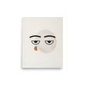 'Unamused' — a Minimalism,Pop art print. A minimalist painting of an unamused face made with simple black lines and circles against an off-white background, perfect for a Game Room or modern Office.