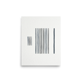 'The Measure of Silence' — a Minimalism print. A minimalist artwork featuring vertical gray lines arranged in distinct groups on a textured white background, perfect for a serene office space.