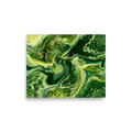 'Emerald Flow' — a Abstract art print. A vibrant green and gold fluid abstract artwork perfect for a Living Room.