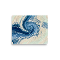 'Ocean Whirlpool' — a Abstract art print. A calming blue and white fluid abstract artwork resembling an ocean wave, perfect for a Bathroom.