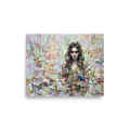 'The Lily Nymph' — a Impressionism print. A heavily textured impasto painting of a mystical woman in a lily pond with pastel colors, ideal for a relaxing Bathroom.