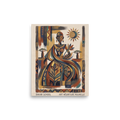 'Spirit of Négritude' — a Dakar School,Modernism print. A geometric Dakar School art print celebrating African Négritude with an elegant figure and ancestral symbols, making meaningful living room or library wall art.