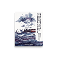 'Journey Through the Clouds' — a Shin hanga,Japanese art print. A steam train travels over watercolor waves under swirling clouds with a mythical dragon, offering a dreamy mood suited for a bedroom.