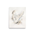 A minimalist figure sketch in soft watercolor washes with gentle geometric lines and the handwritten words breathe, center, and control, creating a tranquil focus for a meditation room or bedroom. A calmness piece titled 'Breathe and Center'.