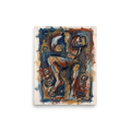 'Abstract Limbs in Sienna'. An abstract figurative oil painting of intertwined limbs in earthy sienna and muted blue tones, adding depth and brooding energy to a bedroom or living room. Offered as a Neo-expressionism print.