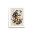 Graphic stylized illustration of the mythical Gamayun bird woman, ideal for a bedroom wall. 'Song of the Gamayun', a Art Nouveau print for the wall.