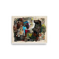 'Arcade Relic', a Dau-al-Set wall art print. An impasto painting of a retro video game controller and arcade cabinet with pixel details, creating striking wall decor for a game room.