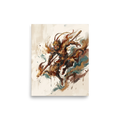 Wall art print 'Sun Wukong Unleashed' in a Expressionism style. Expressive painterly print of Sun Wukong the Monkey King in dynamic action, ideal for a living room wall.