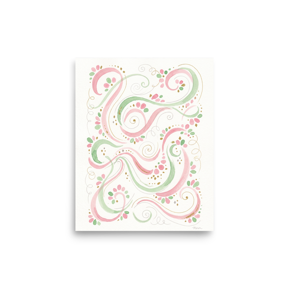 Rococo Layout Pastel Pirouette - Rococo Print | Bedroom Wall Art – Meron