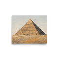 Realism wall art, 'Pyramid Survey Study'. An architectural field study of the Great Pyramid of Giza with survey lines and sand texture in an office wall art print.