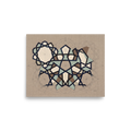 Fine art print 'Geometer's Study' in a Analytical art style. Architectural study of geometric star patterns with visible compass drafting lines on linen, suited for an office.