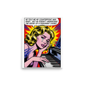 A retro comic pop art print of a weeping pianist at a grand piano, ideal for a stylish music studio. A amusement / humorous piece titled 'The Dissonant Chord'.