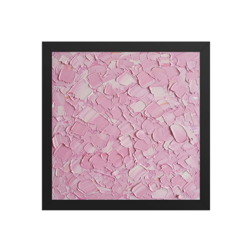 'Blush Topography' — a Expressionism print. An abstract expressionist painting featuring thick strokes of pink oil paint, creating a textured surface ideal for a modern Bedroom.