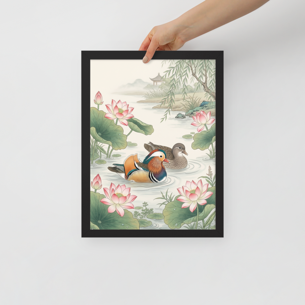 Mandarin Ducks in the Lotus Pond Mockup