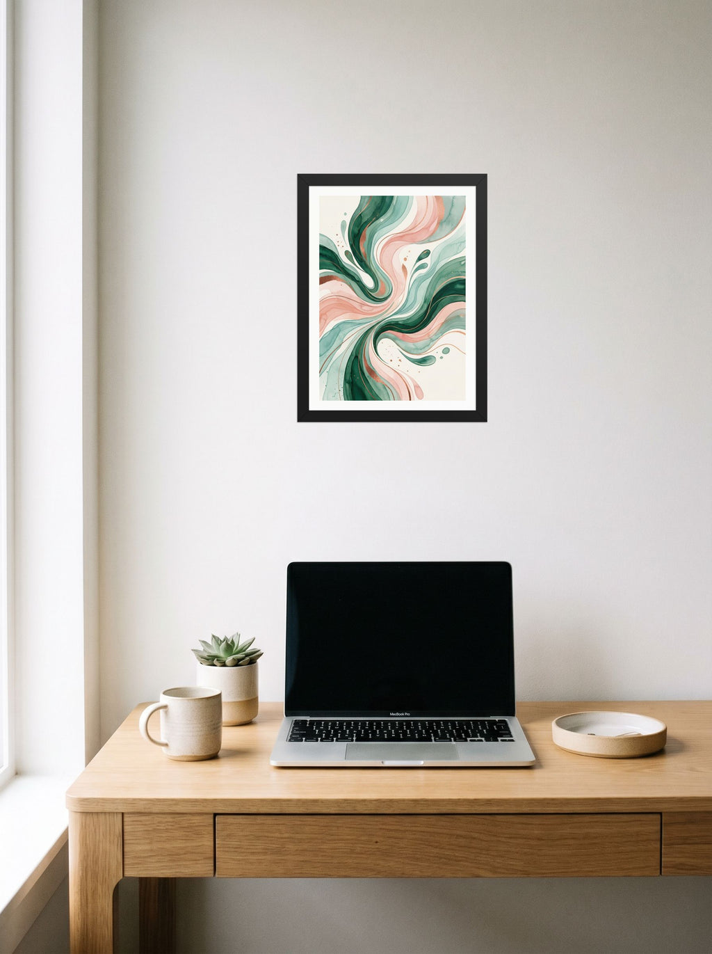 Emerald and Blush Fluidity Mockup