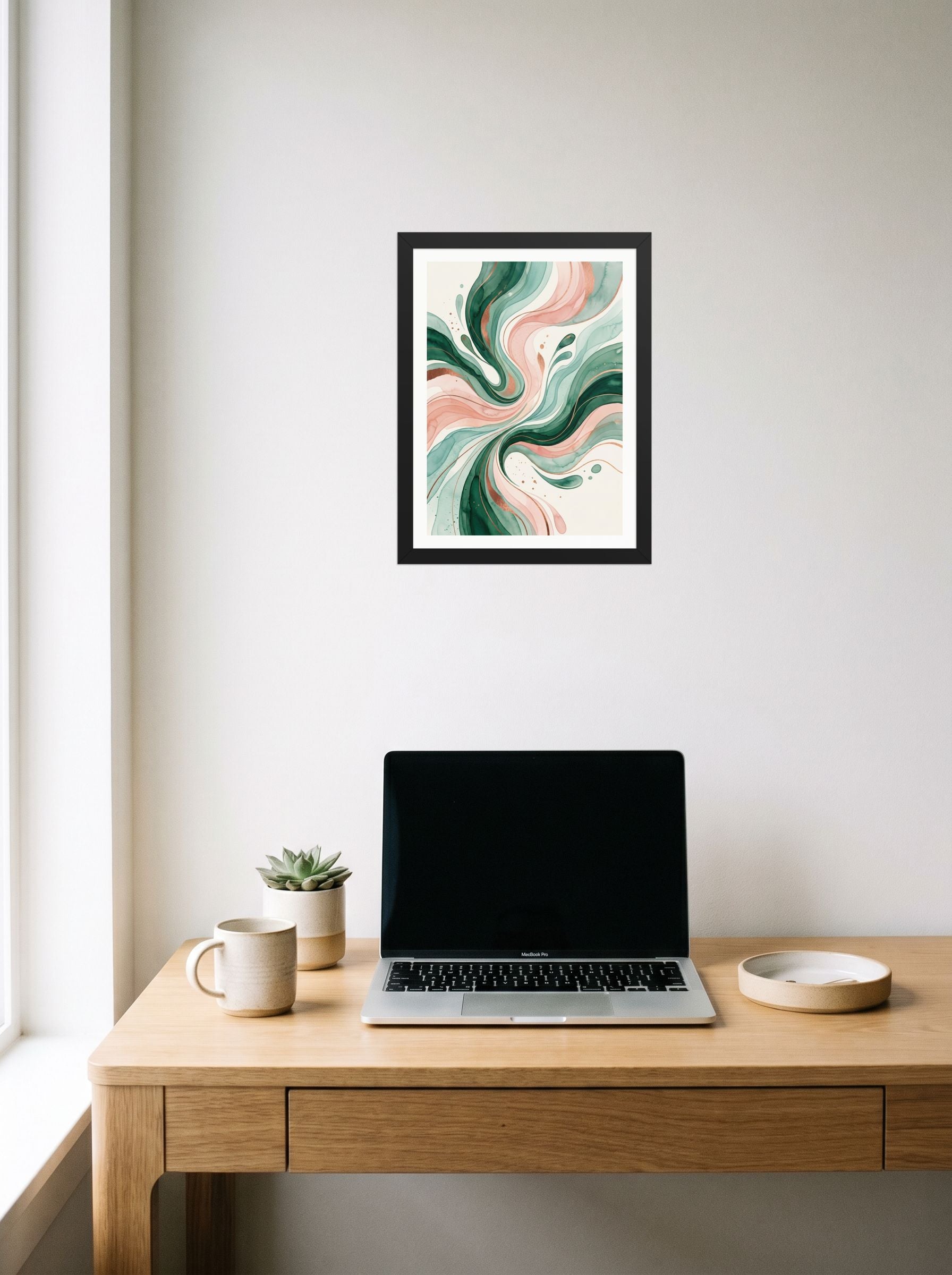 Emerald and Blush Fluidity Mockup