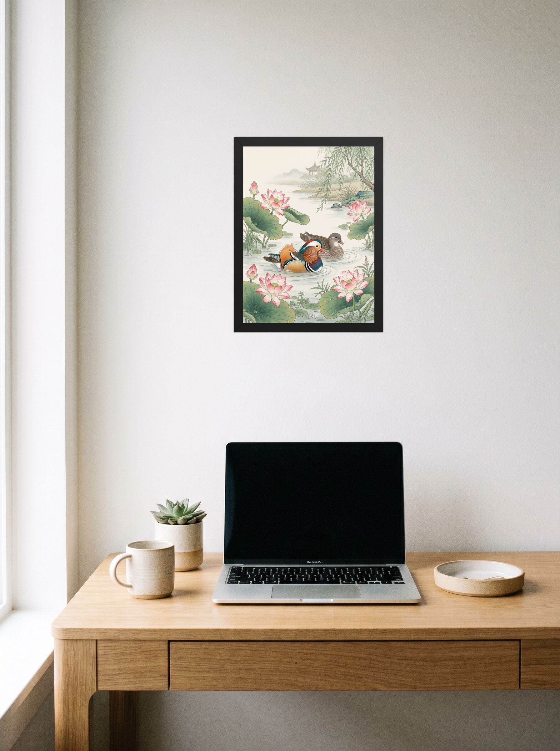 Mandarin Ducks in the Lotus Pond Mockup