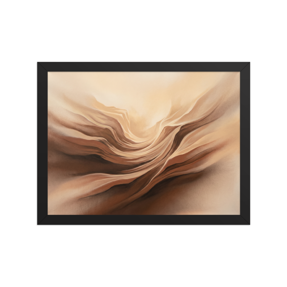 'Earthly Folds' — a Abstract art print. A smooth abstract airbrush painting of warm brown dunes or fabric folds, perfect for an elegant dining room.