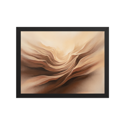 'Earthly Folds' — a Abstract art print. A smooth abstract airbrush painting of warm brown dunes or fabric folds, perfect for an elegant dining room.