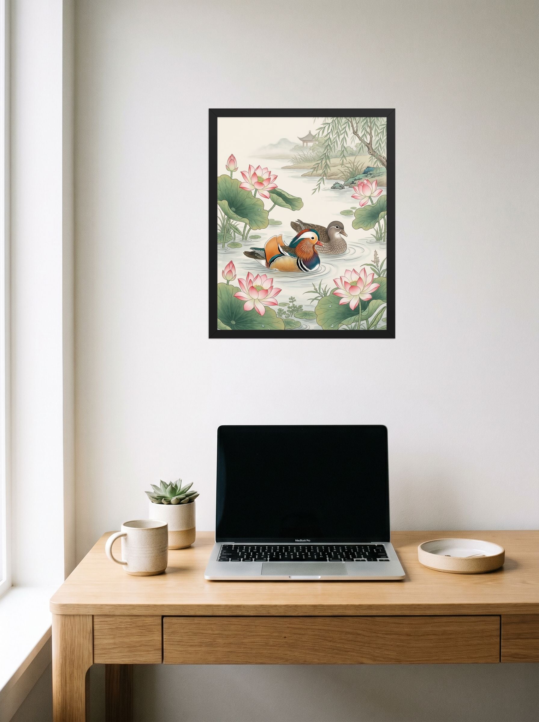 Mandarin Ducks in the Lotus Pond Mockup