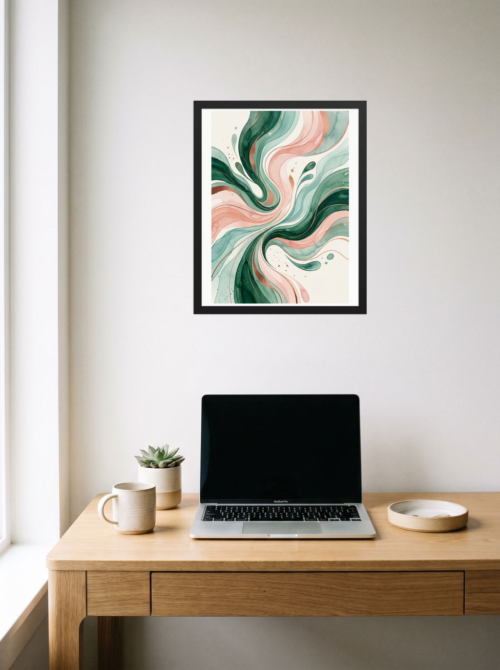Emerald and Blush Fluidity Mockup