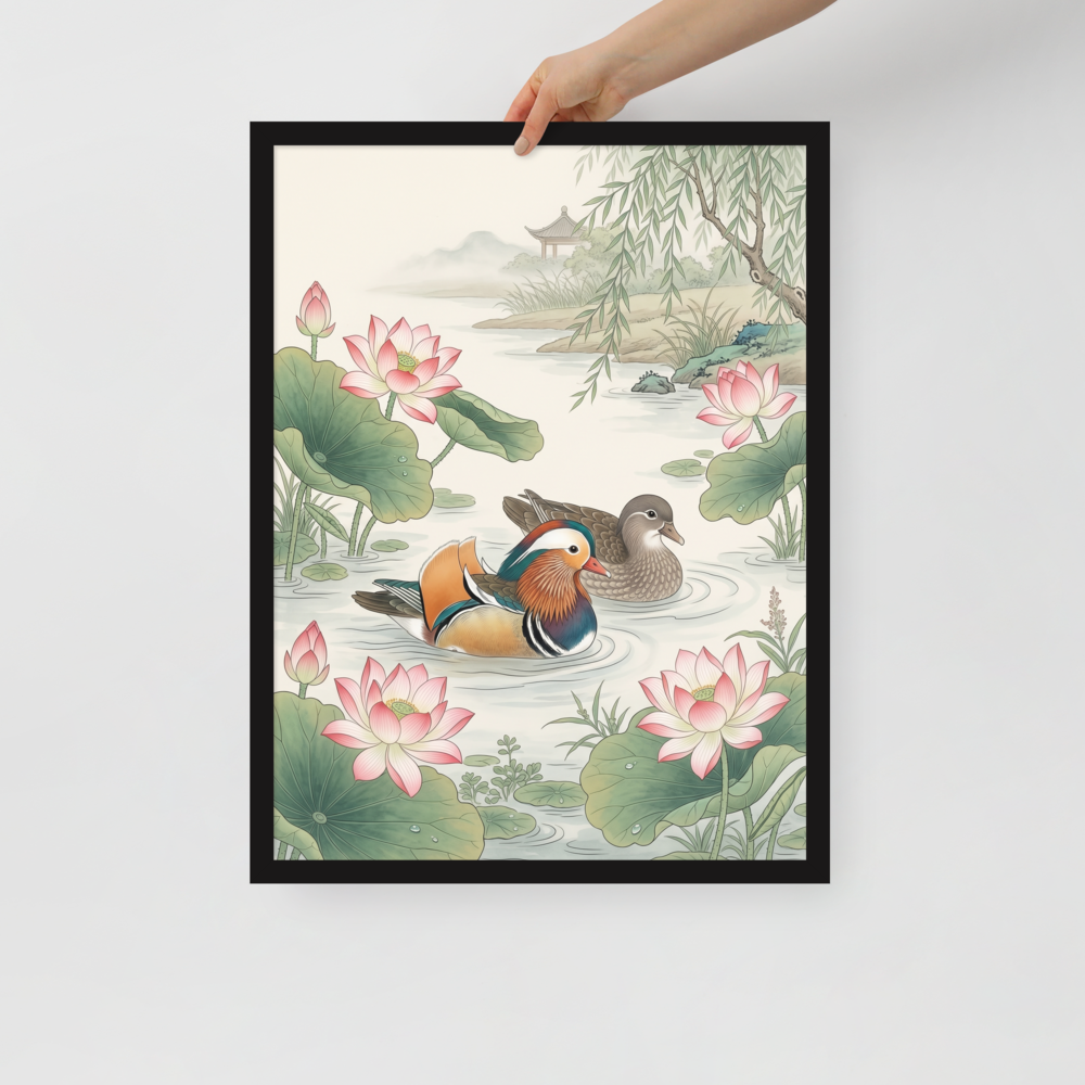 Mandarin Ducks in the Lotus Pond Mockup