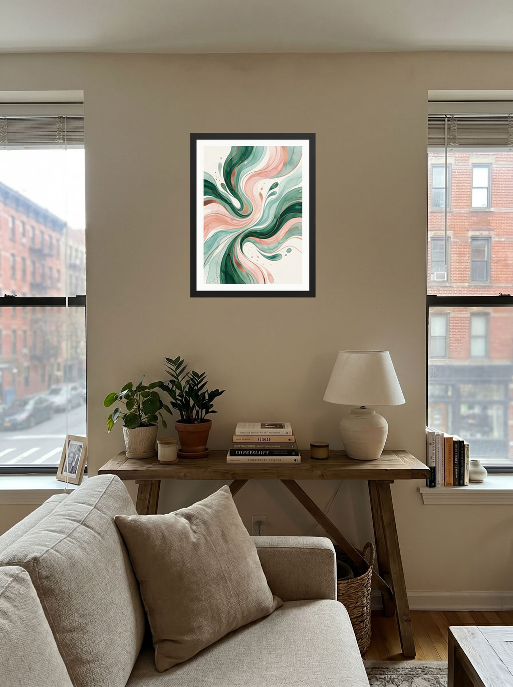 Emerald and Blush Fluidity Mockup