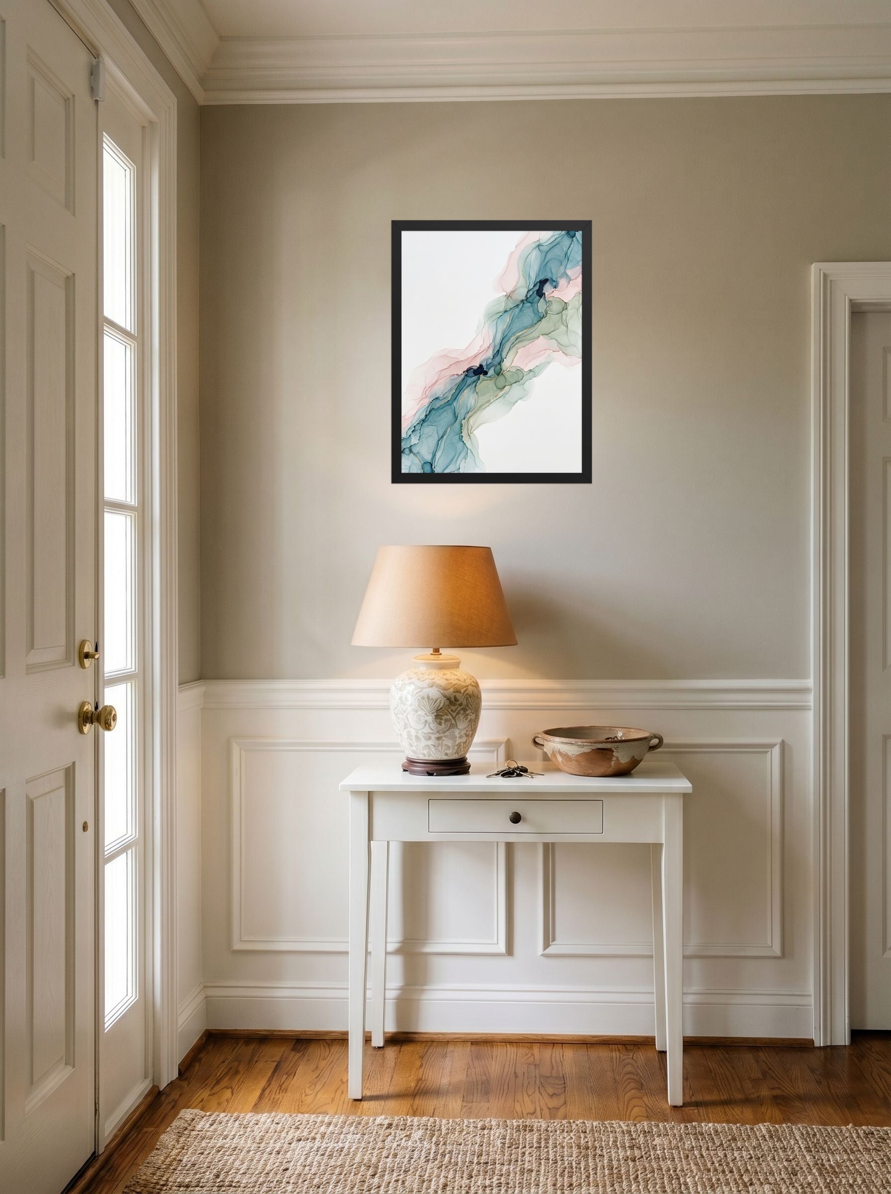 Teal and Blush Alcohol Ink Mockup