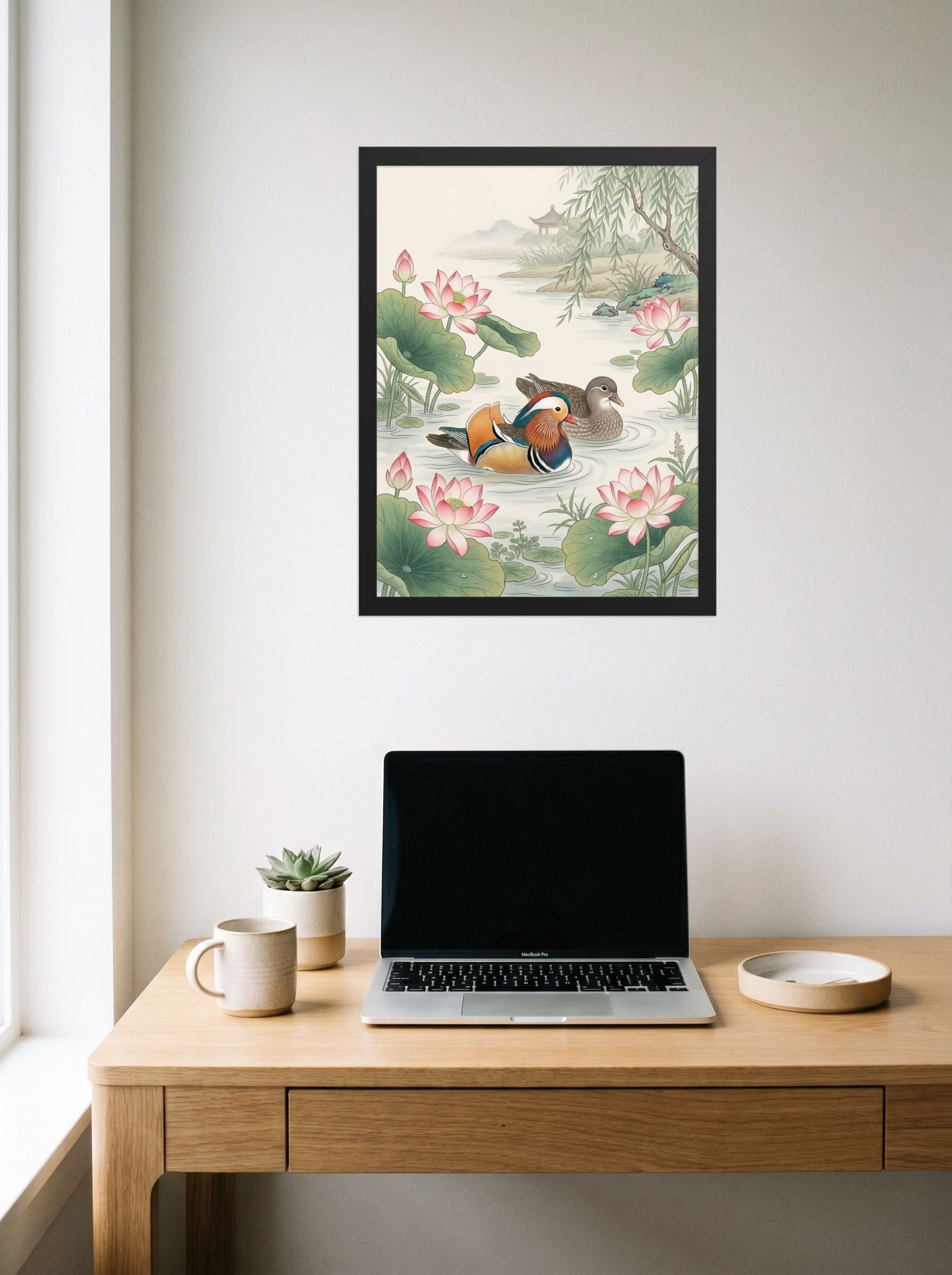 Mandarin Ducks in the Lotus Pond Mockup
