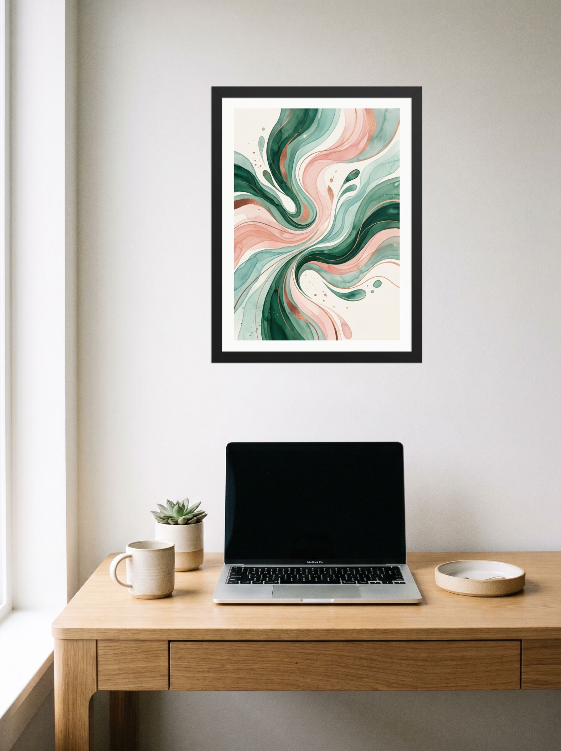 Emerald and Blush Fluidity Mockup