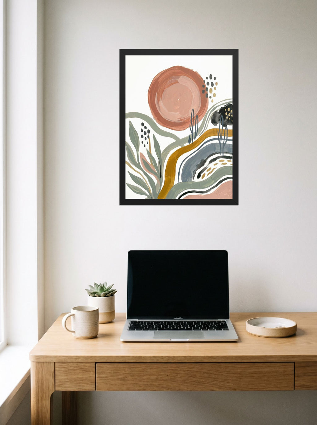 Terracotta Sun and Desert Waves Mockup