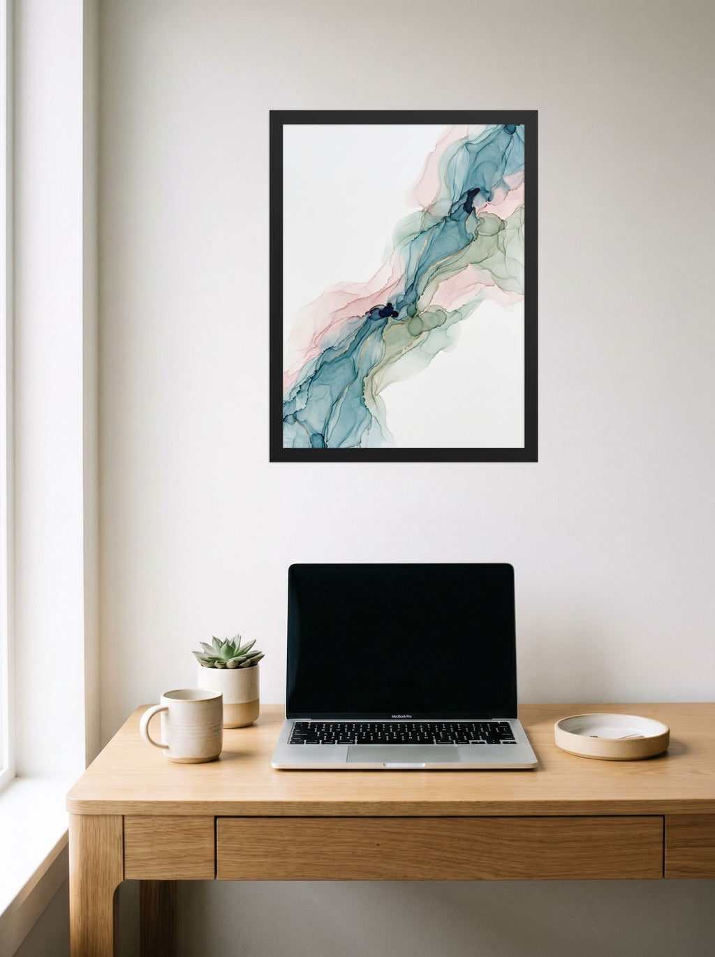 Teal and Blush Alcohol Ink Mockup
