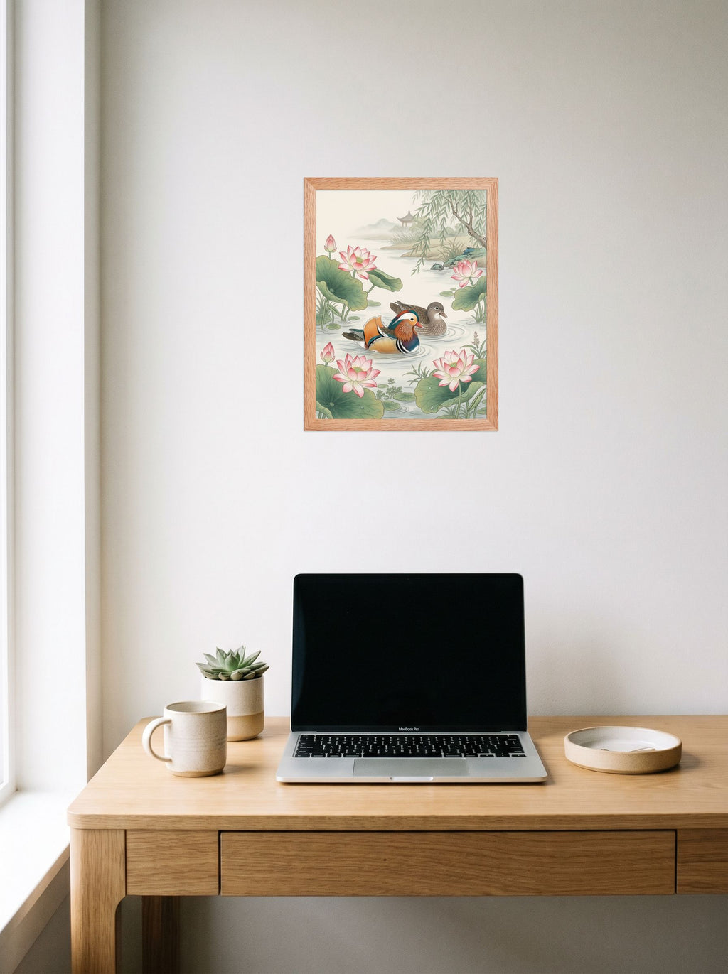 Mandarin Ducks in the Lotus Pond Mockup