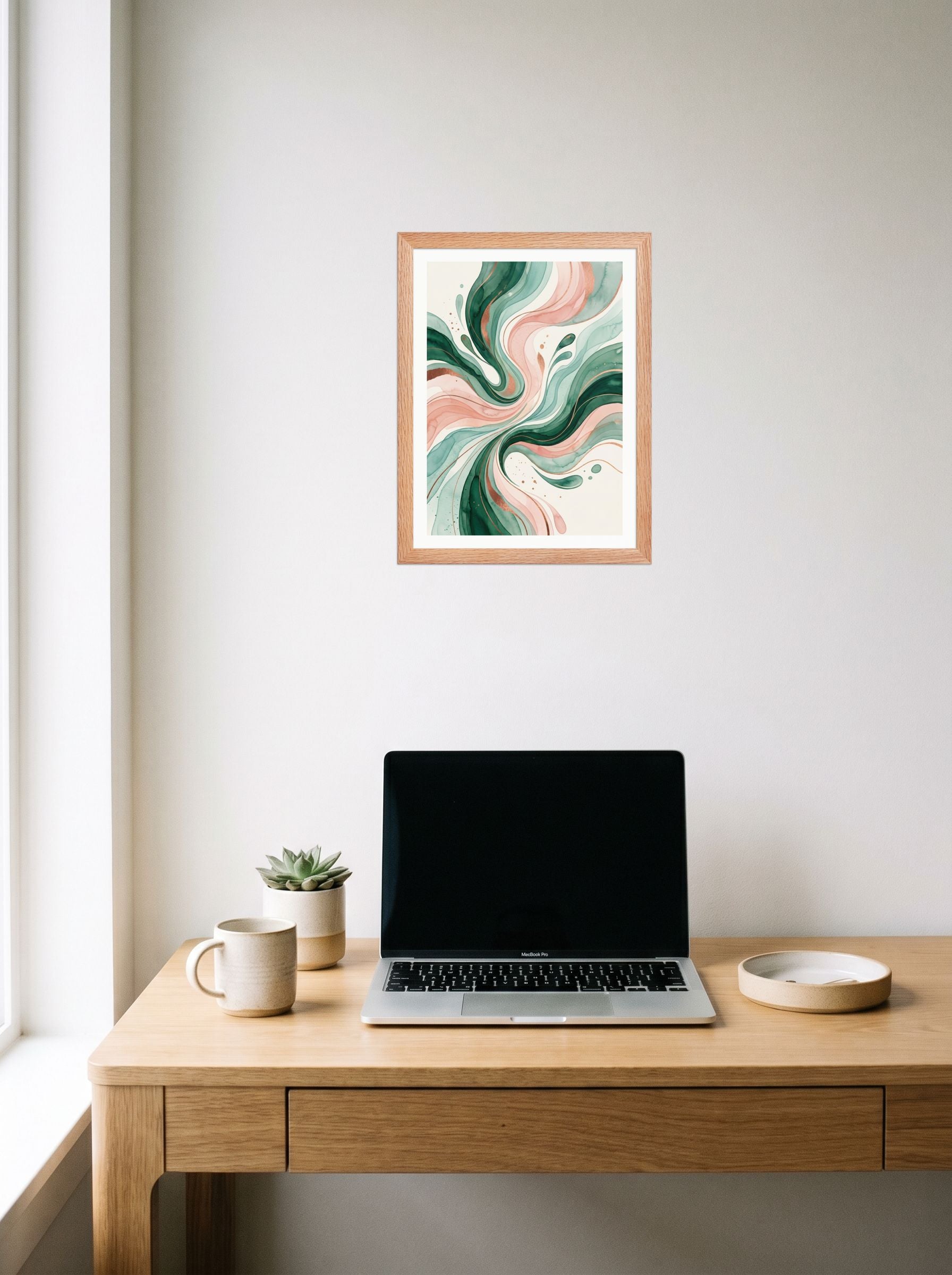 Emerald and Blush Fluidity Mockup