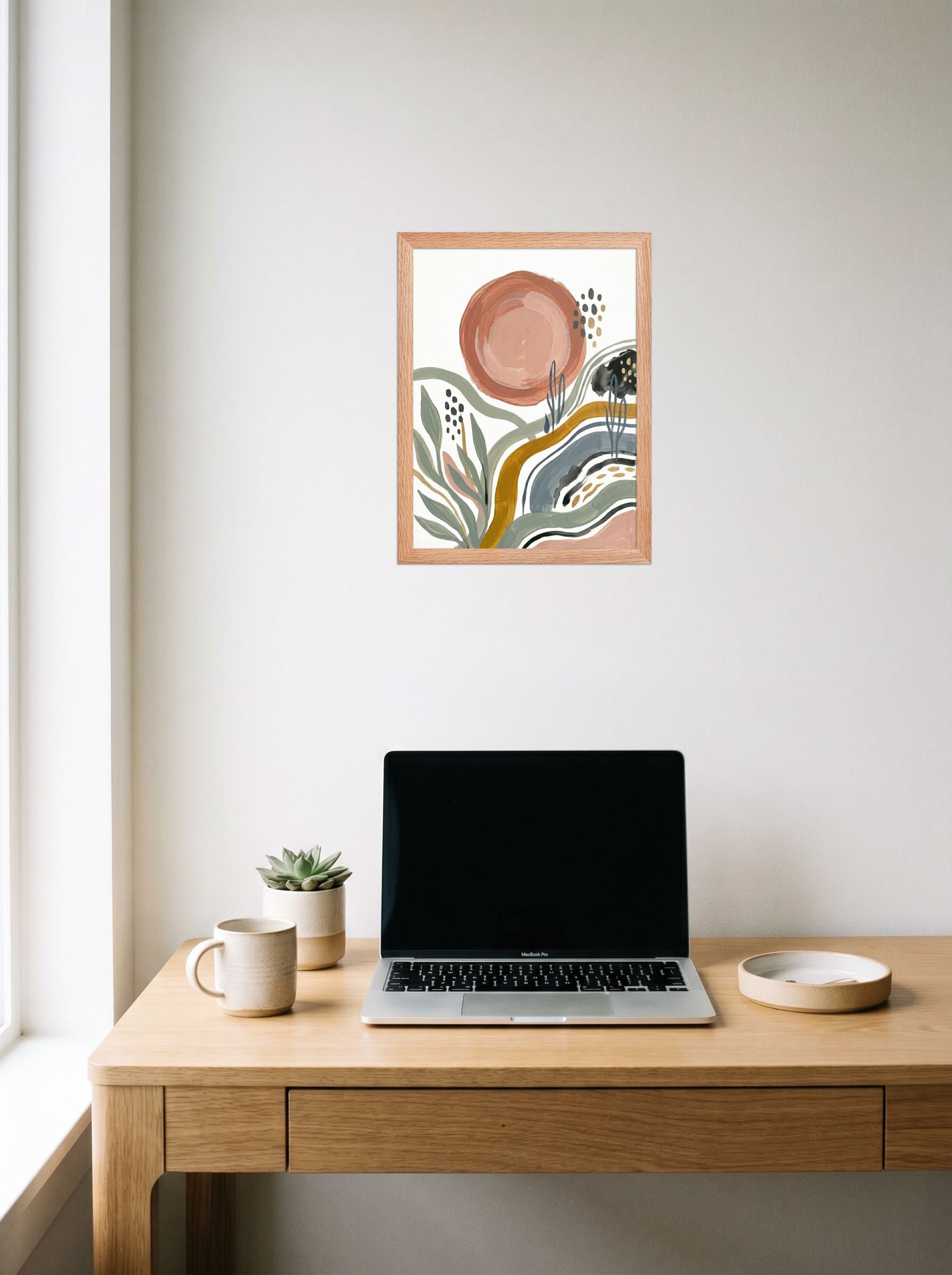 Terracotta Sun and Desert Waves Mockup