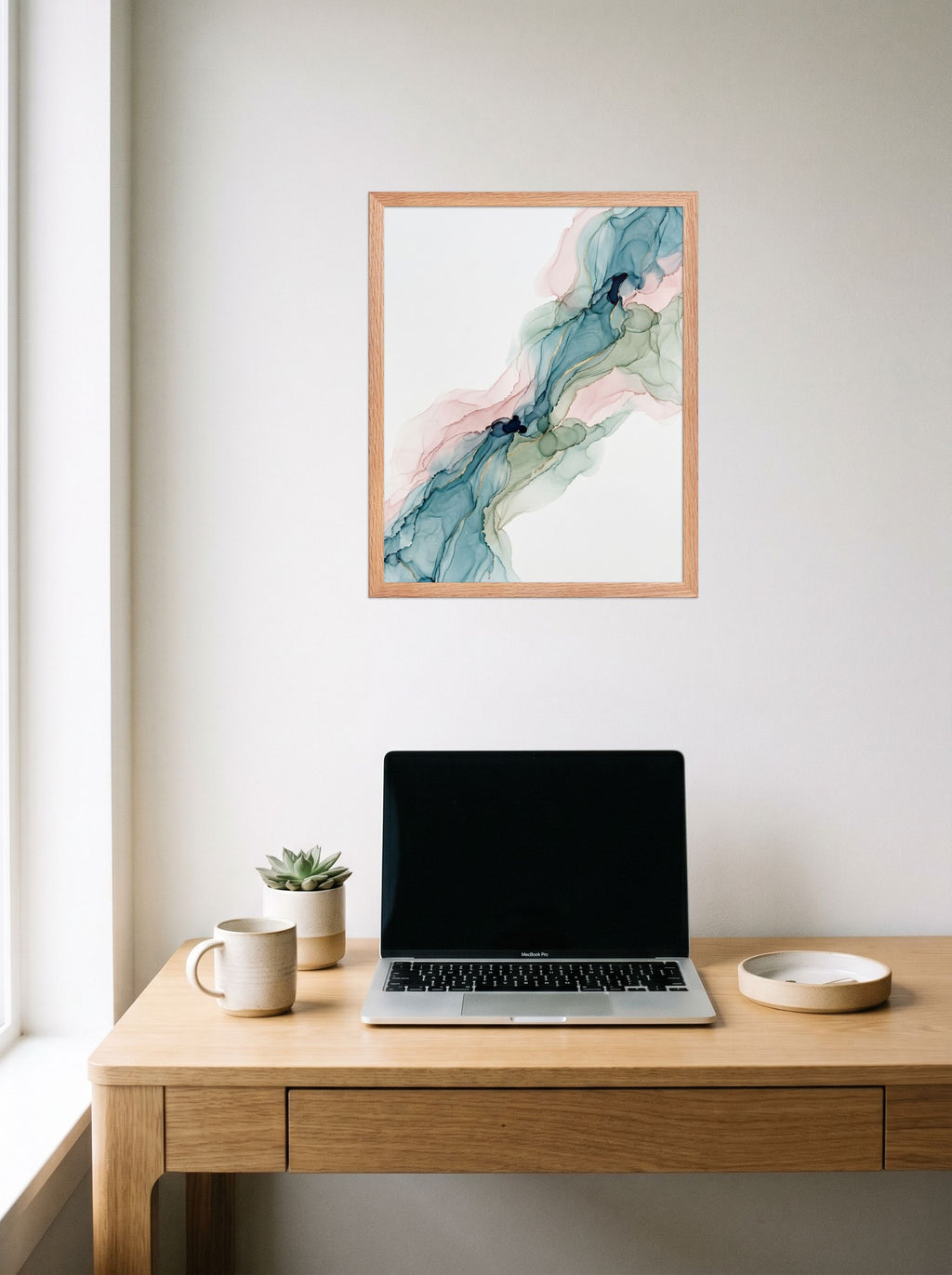 Teal and Blush Alcohol Ink Mockup
