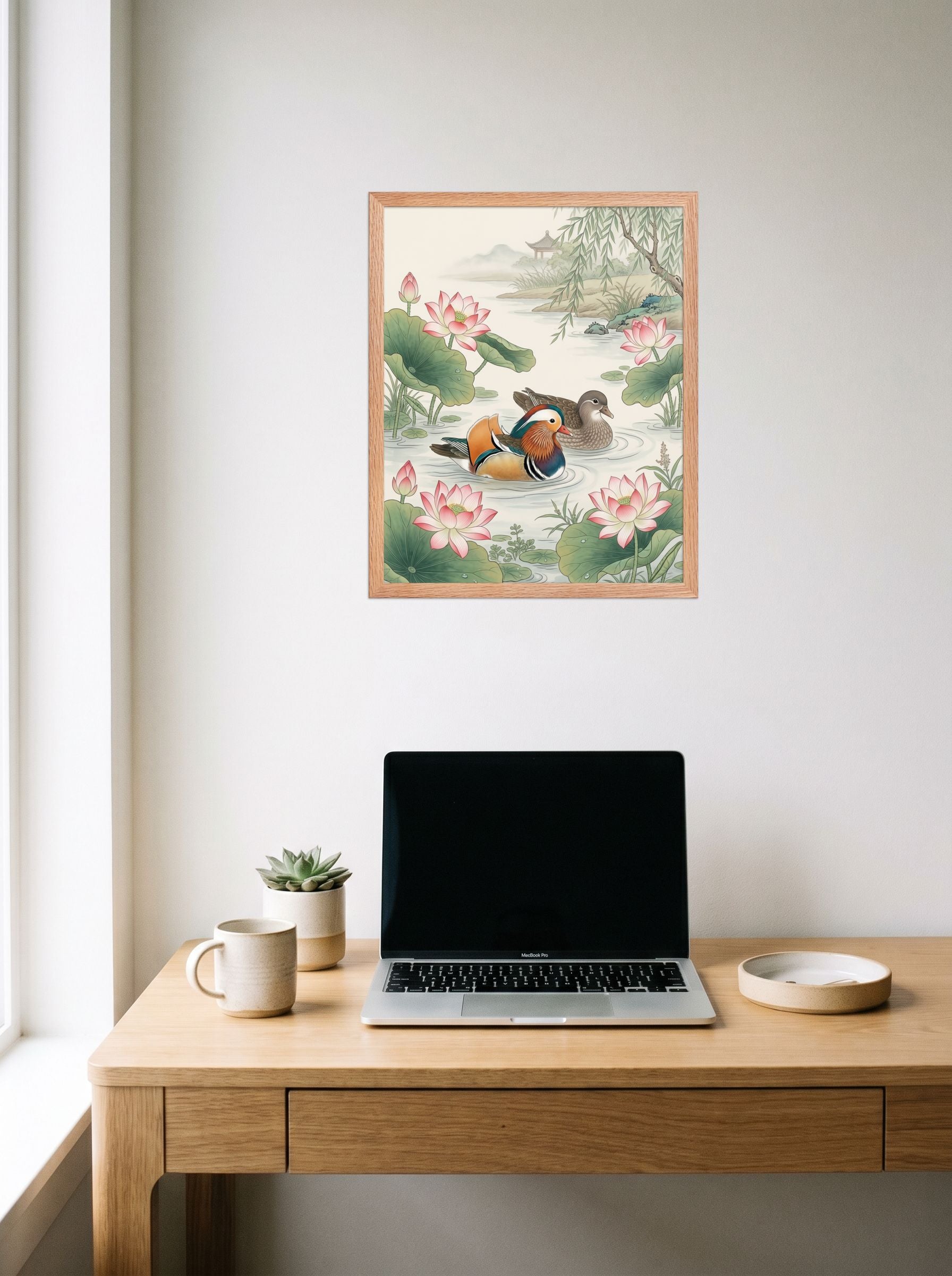Mandarin Ducks in the Lotus Pond Mockup